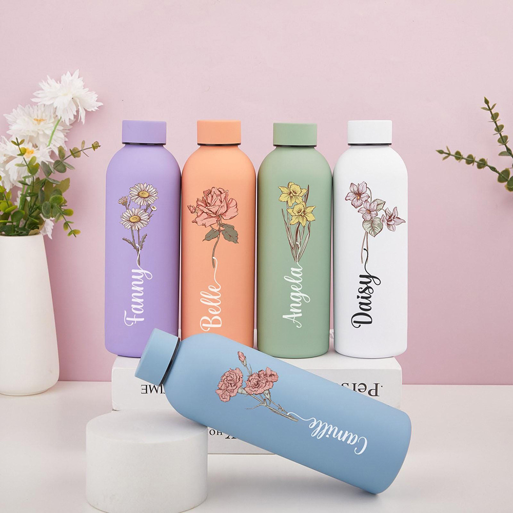 Customized Floral Water Bottle - Commuting By Bike 评论和价格