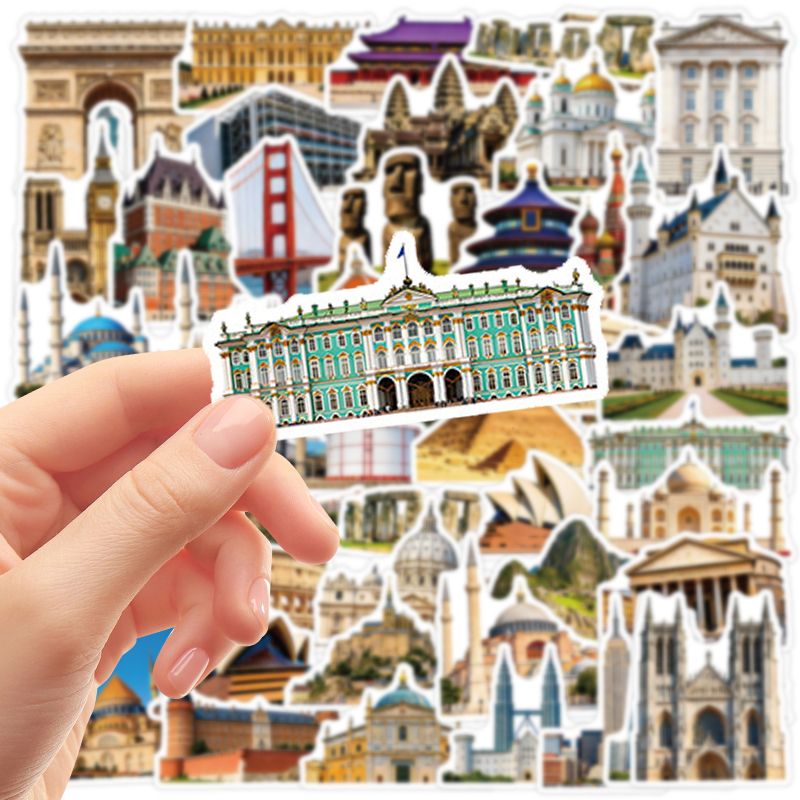 50PCS Famous City Landmark Tra - Commuting By Bike 评论和价格