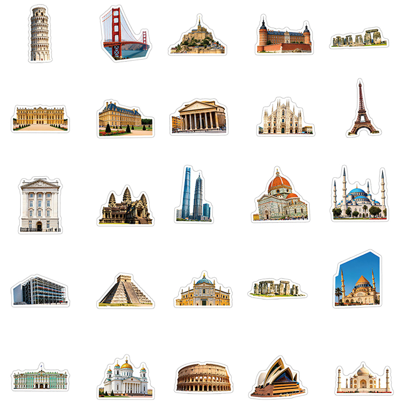 50PCS Famous City Landmark Tra - Commuting By Bike 评论和价格